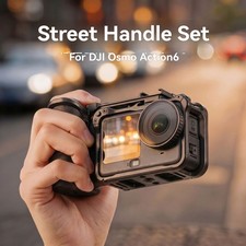 Camera Street Shooting Grip w/Shutter Button for DJI Action 6/Insta360 Ace Pro