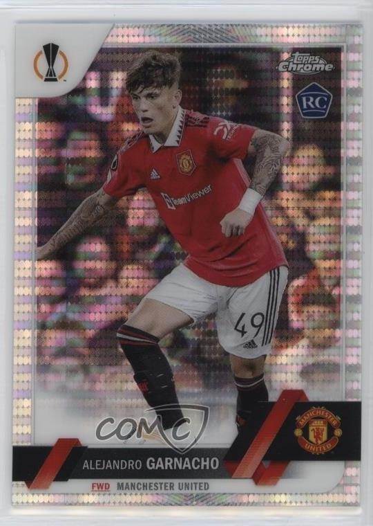 2022 Topps Chrome UEFA Club Competitions Alejandro Garnacho #50 Rookie RC 1d59