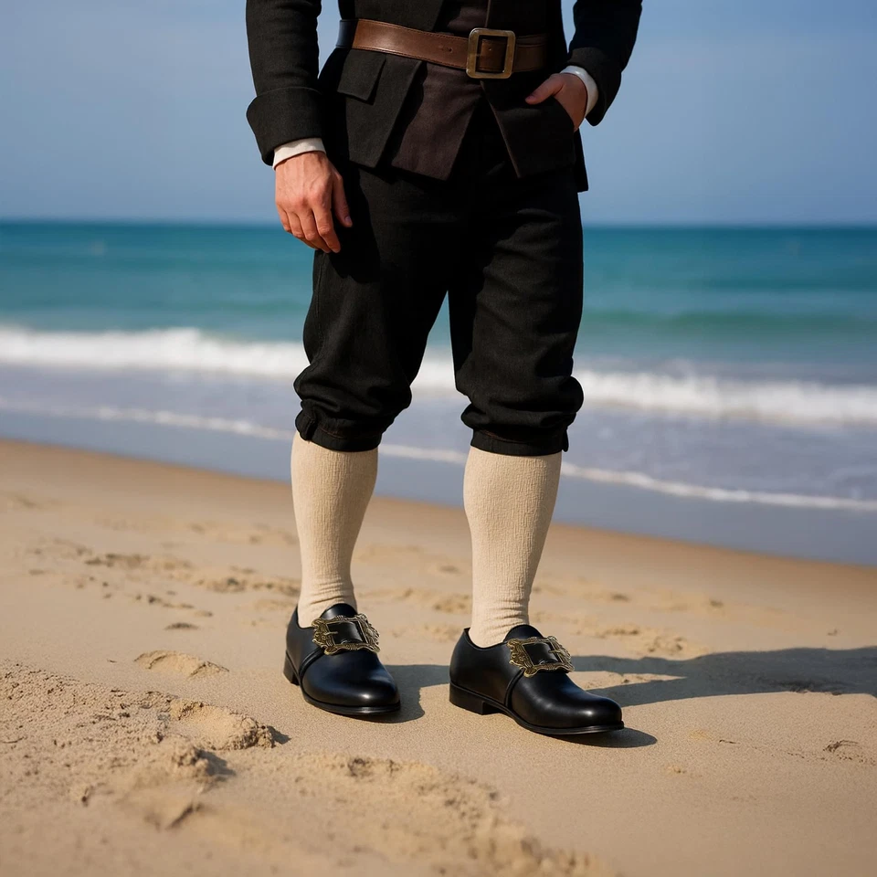 Sapatos fantasia colonial/pirata adulto | M 10-11 - Imagem 4 de 4