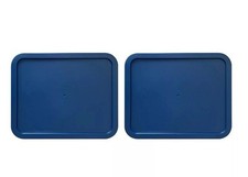 Pyrex 7210-PC Navy Blue Rectangle Food Storage Replacement Lid Cover 2-Pack