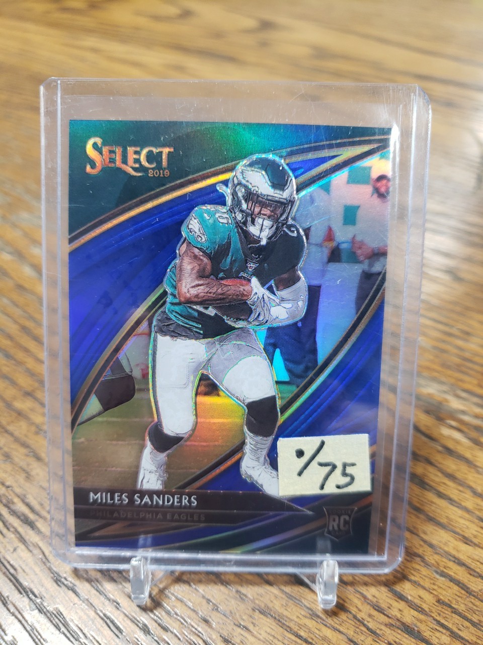 2019 Panini Select Field Level Miles Sanders #232 Blue Prizm /75 (RC) Eagles