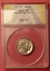 1937 Buffalo Nickel Doubled Die - ANACS MS 64 - DDO-001