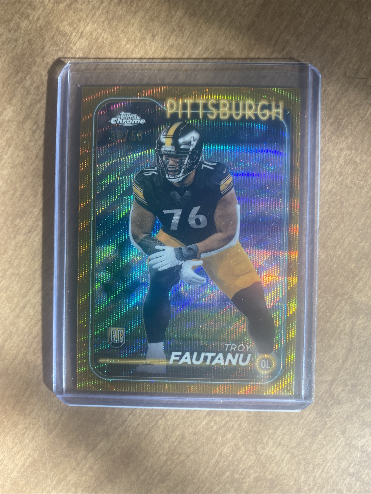 Troy Fautanu Topps Chrome #295 Gold Refractor