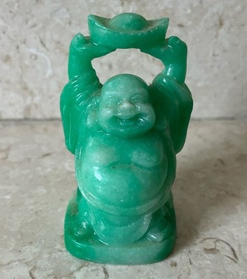 Small Light Green Laughing Buddha 2-1/4'' Tall