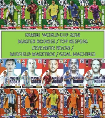 Panini Adrenalyn XL World Cup 2026 Special Cards Rookies, Rocks, Goal Machines