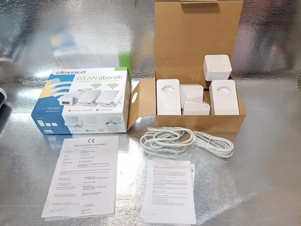Devolo dLAN 550 WiFi 550Mbps Network Adapter Set 2 Zu 3 CH Kit Typ J - Bild 4 von 4