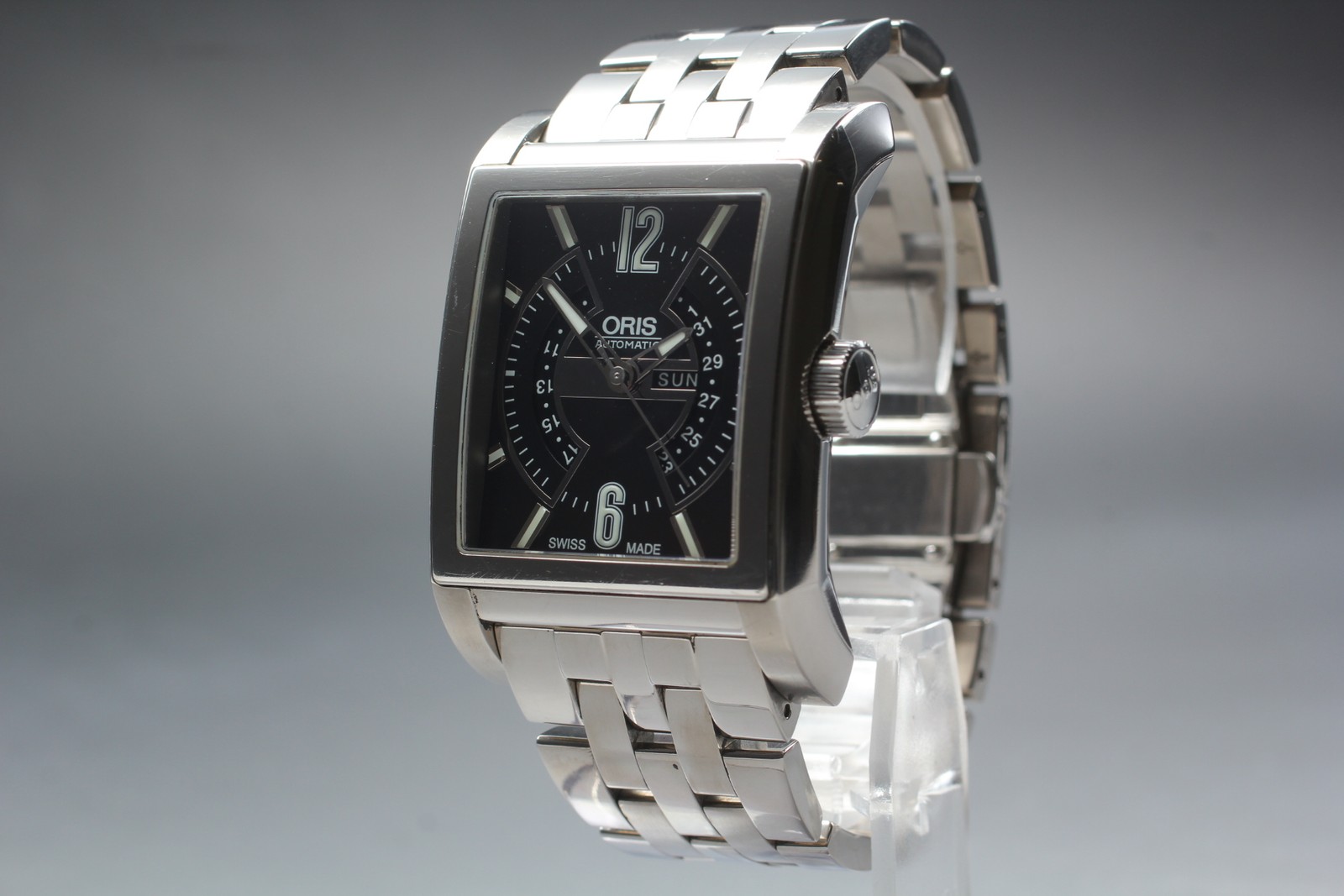 ORIS Rectangular 7622 Day Date Black Dial Titaniu… - image 3