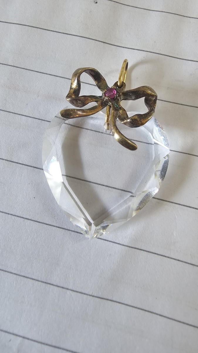 Lenox Swarovski Crystal Heart With Ruby Pendant