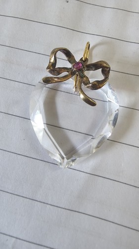 Lenox Swarovski Crystal Heart With Ruby Pendant