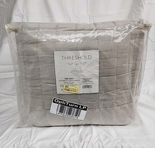 Threshold Quilt Velvet Channel Stitch Solid Year-Round OEKO-TEX, Natural, King