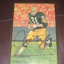Goal Line Art 1993 Jim Taylor Green Bay Packers Autographed Trading Card JSA