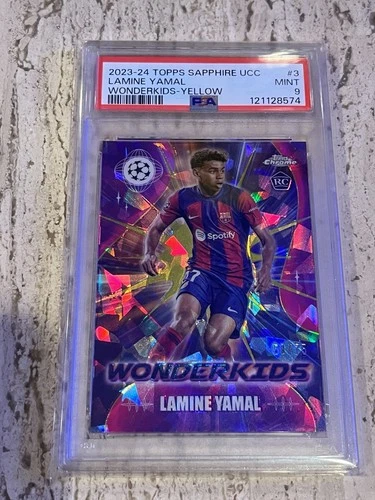 2023-24 Topps Chrome Sapphire UCC Wonderkids #3 Lamine Yamal RC /75 PSA 9