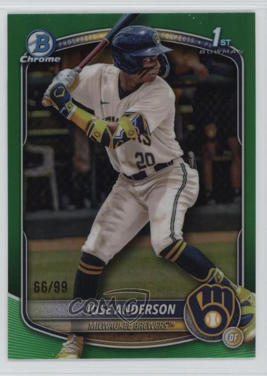 2025 Bowman Chrome Prospects Green Refractor 66/99 Jose Anderson #BCP-193 5d5