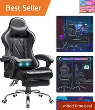 Comfort-Driven Gaming Chair with Ergonomic Design and Retractable Footrest