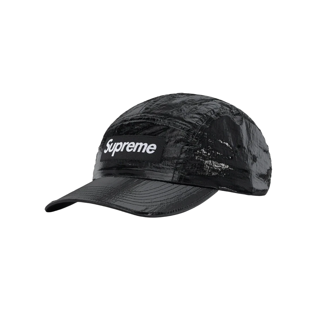 Casquette de camp Supreme Gloss Ripstop noire   23FW