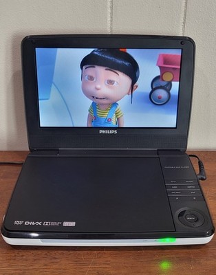 Philips 9'' LCD Portable DVD Player PD9000/37 White Model TESTED WORKING 