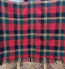 Vintage Blanket Throw Checked Wool Classic Car Picnic Travel Rug 135x152cm