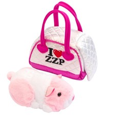 ZhuZhu City Hamster  Quilted Carrier   Jilly The Pink  White Multi