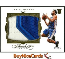 2015 Jahlil Okafor Panini Flawless Jumbo 2 Color Game Worn RC Rookie Patch /25