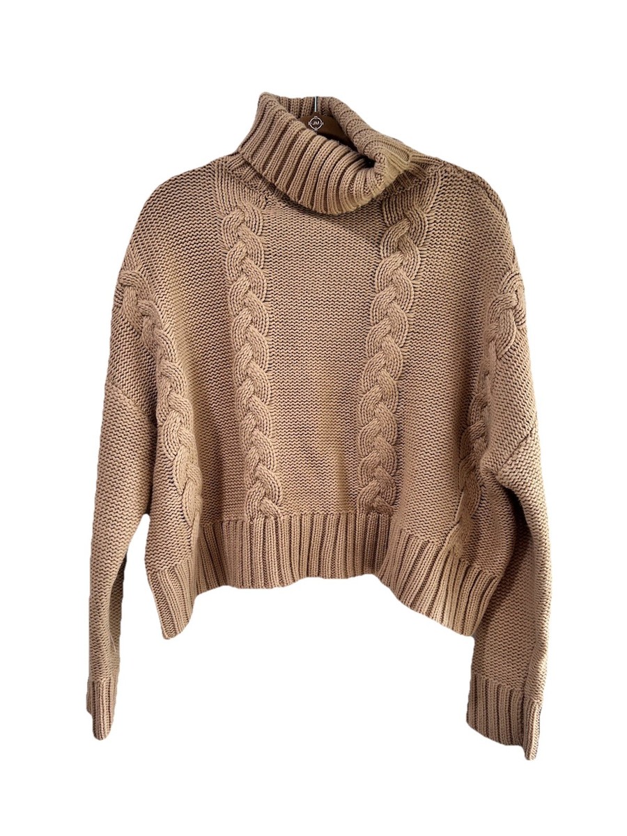 CK Jeans Tan Chunky Turtleneck Sweater -size XL | eBay