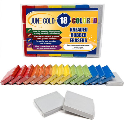 18 Colored Kneaded Erasers, Blend, Shade, Smooth, Correct, and Brighten Your Ske