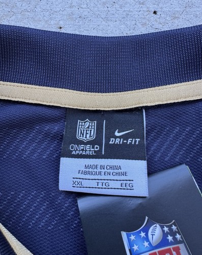 Nike Shirt Mens 2XL Blue Chicago Bears Dri-Fit On Field Polo NFL Football NEW - Picture 4 of 15