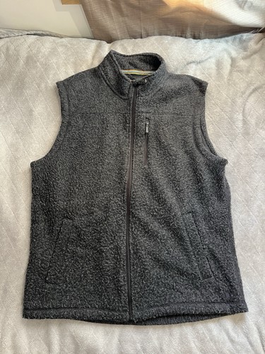SmartWool Echo Lake Full Zip Wool Vest Mens XL Dark Gray