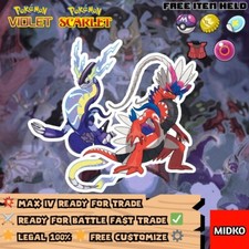 MIRAIDON  KORAIDON  BUNDLE 6 Iv  FREE CUSTOMMIZE    FAST TRADE  