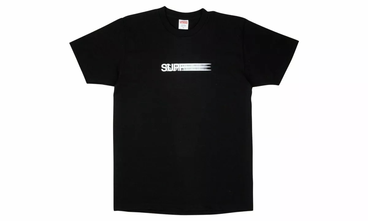 DS New Supreme Motion Logo Tee T-shirt SS16 rare box Bogo M Medium black white