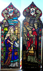 Pair of Church Stained Glass Windows - The Presentation of Mary in the Temple