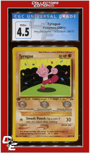 Tyrogue (1st Edition) graded CGC 4.5 for sale on eBay