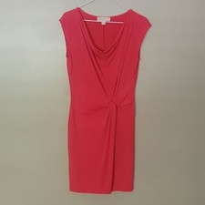 Michael Kors Orange Sleeveless Dress Stretch Ruching Knot Detail Womens Size XS