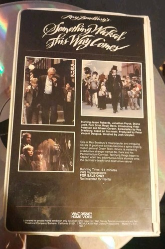 VHS Something Wicked This Way Comes Disney First Release Case HORROR - Picture 2 of 3