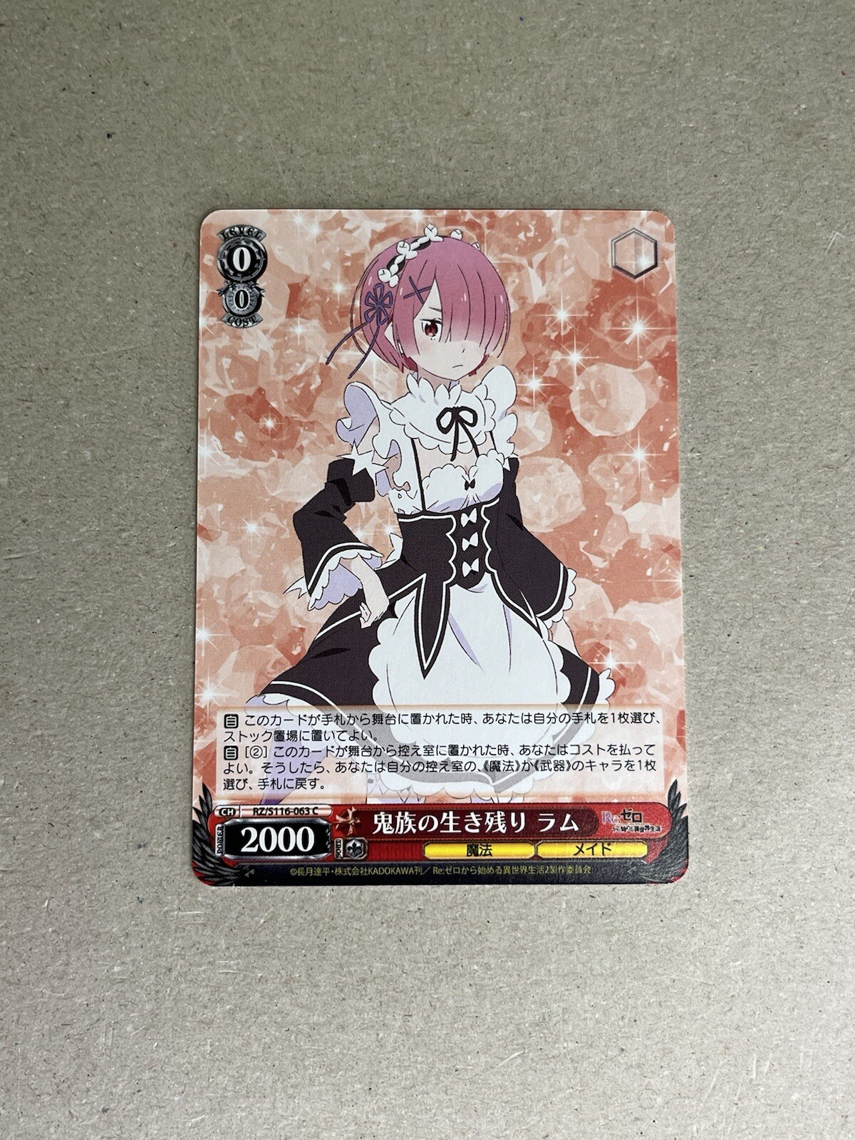 Weiss Schwarz Re:Zero Vol. 3 RZ/S116-063 C Ram