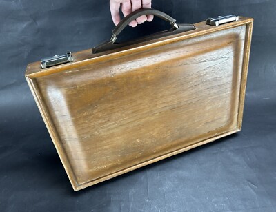 Vintage Authentic Wood Briefcase Attaché Case 18” X 12” | eBay