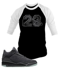 Men 23 Baseball Graphic Tee Shirt To Match Air J3 Fly knit Sneaker  Big Tall Sm