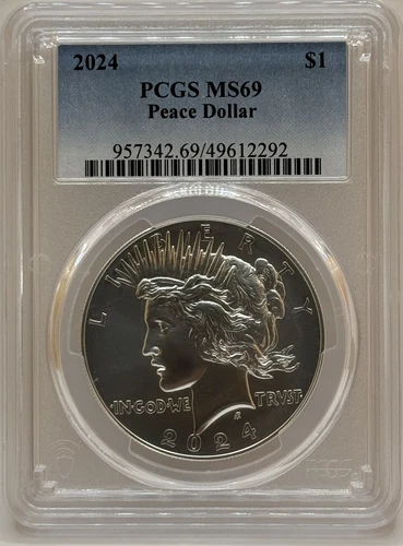 2024 Peace Dollar PCGS MS69 + OGP & COA