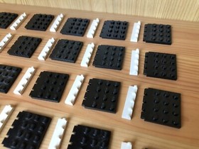 Lego 20 x Hinge Vehicle Roof 4x4 4213 Hinge Tile 1x4 4625 White Black
