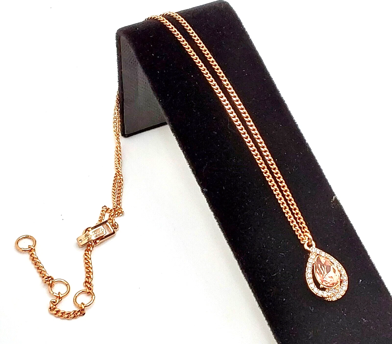 Collana Ciondolo Solitario Givenchy Colore Oro Rosa Zirconi Cubici Alone Lacrime