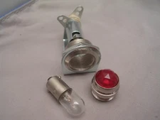 Tube Amp Style Pilot Light Assembly With Red Jewel & #47 Bulb- USA Made