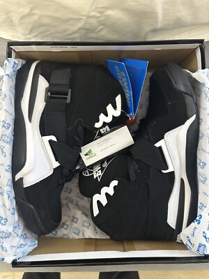 PATRICK EWING 9.5 MENS SNEAKERS 33 CONCEPT HI BLACK WHITE BASKETBALL SHOES CHARM