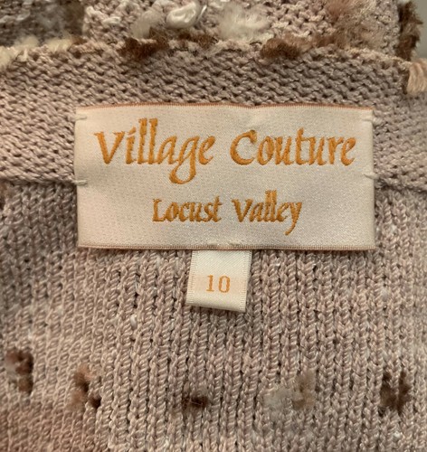Vintage beige cardigan jacket Village Couture Locust Valley NY gold buttons 10 - Picture 11 of 11