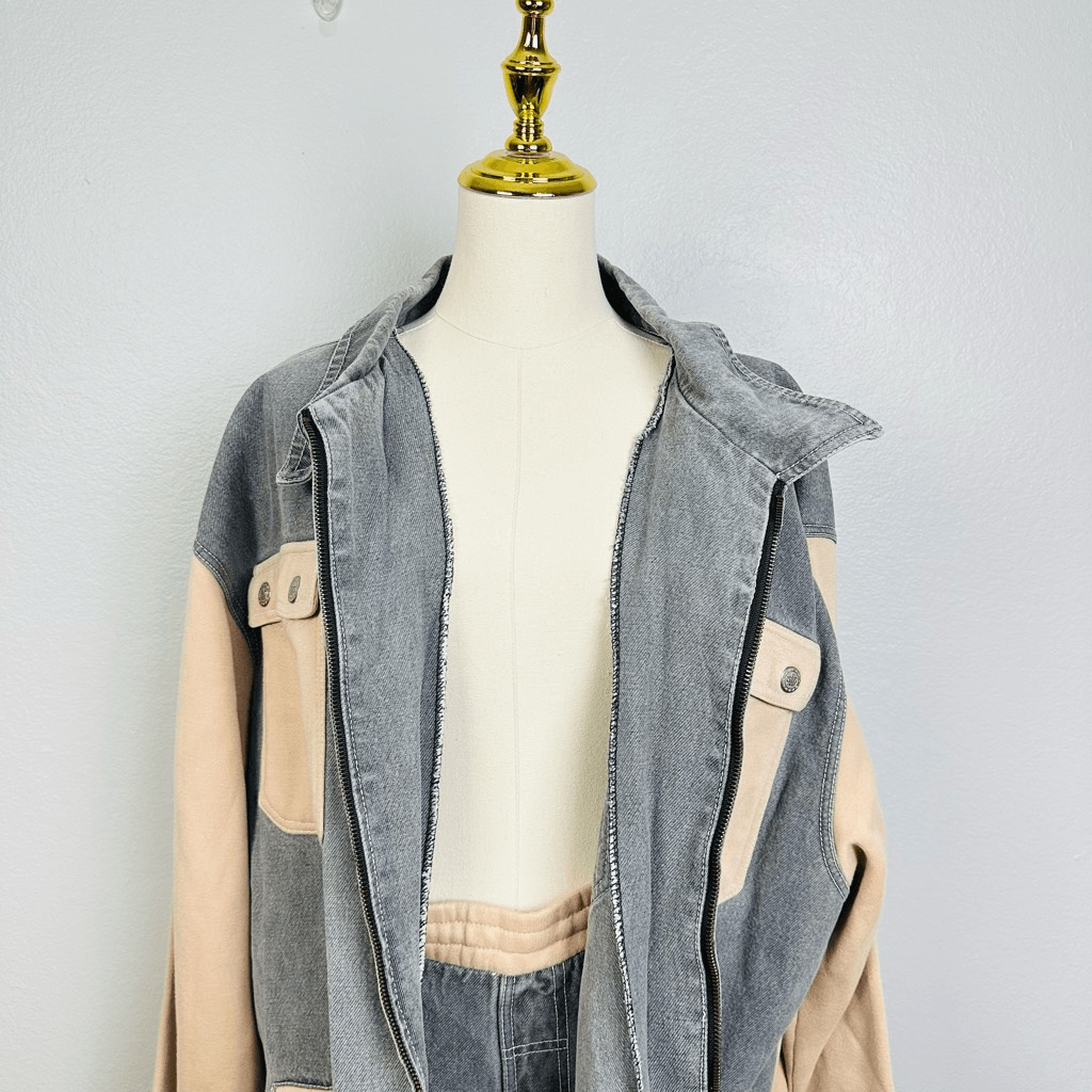 Authentic Veezo Wear Vintage Y2K Denim 2 piece Jacket Jeans Pants