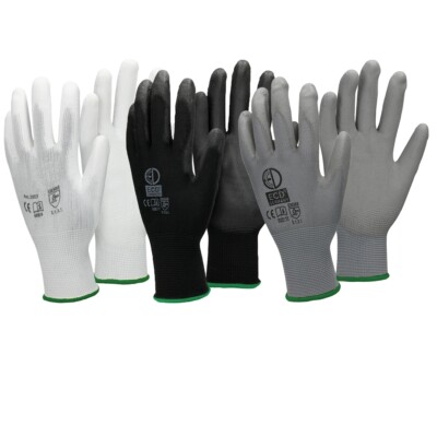 Mechanikerhandschuhe Arbeitshandschuhe PU Garten Handschuhe 24 Paar S-XXL