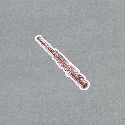 Flute Musical Instrument Sticker Vintage Flute Silhouette Sticker - Music Instrument Decal for Musicians ...