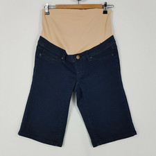 Jeanswest Women Size 8 Blue Elasticated Belly Band Straight Leg Denim Shorts