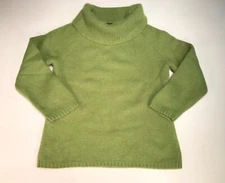Lime Green Rafaella Womens Cowl Neck Sweater 3/4 Sleeve Wool Angora Nylon Blend