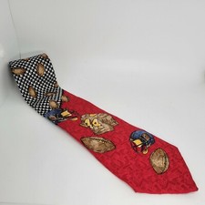 BD B D Baggies Silk Tie Football Red Blue Brown Helmet Jersey
