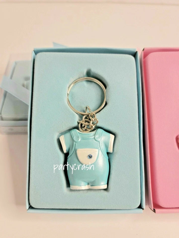 12 piezas Baby Shower Recuerdo Favores Niña Vestido Niño Mono Llavero Recuerdos   Foto 4 de 4