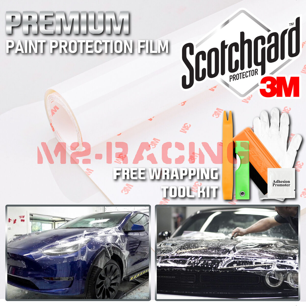 3M Scotchgard Hood Bumper Clear Paint Protection Bra Film Vinyl